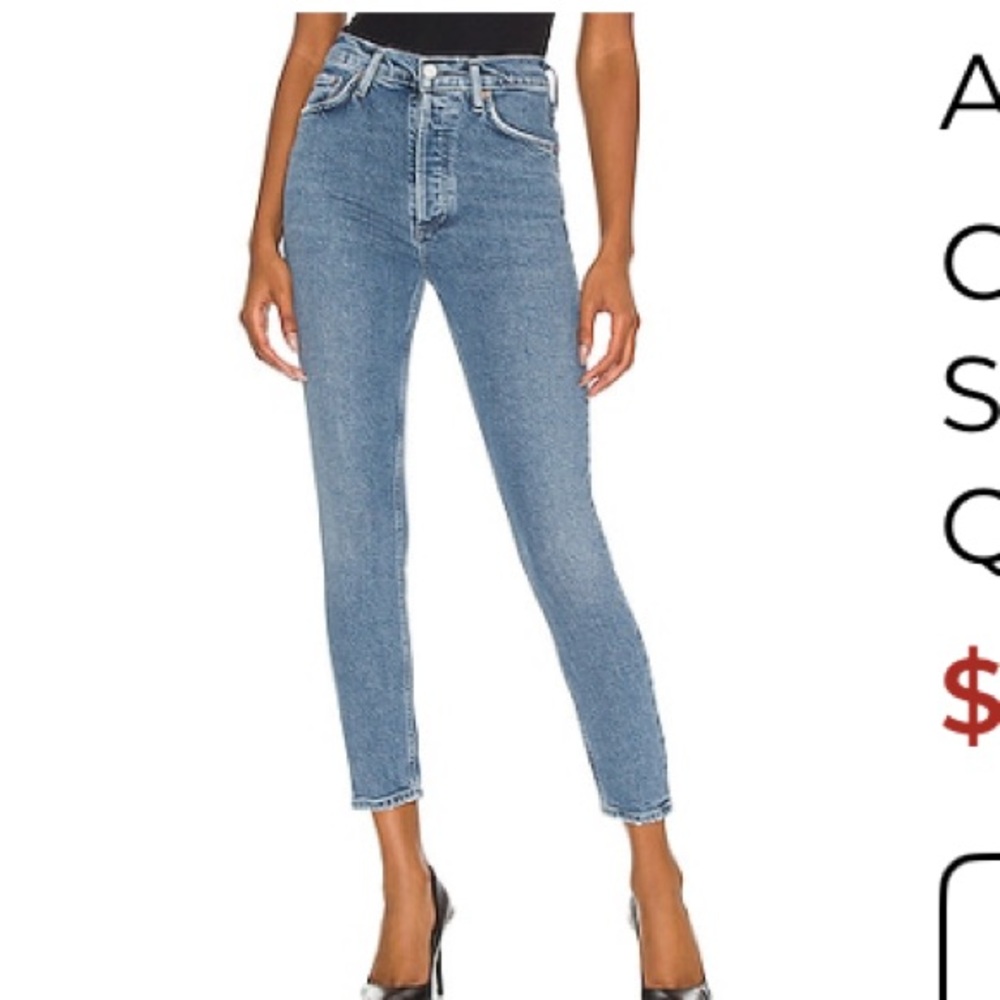 Agolde Nico High Rise Slim Jeans in Drift Blue